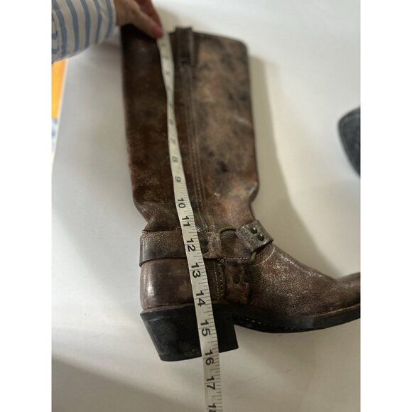 Frye boots women 7.5 square toe cowboy Western Barn Riding Equestrian harness - Picture 11 of 14